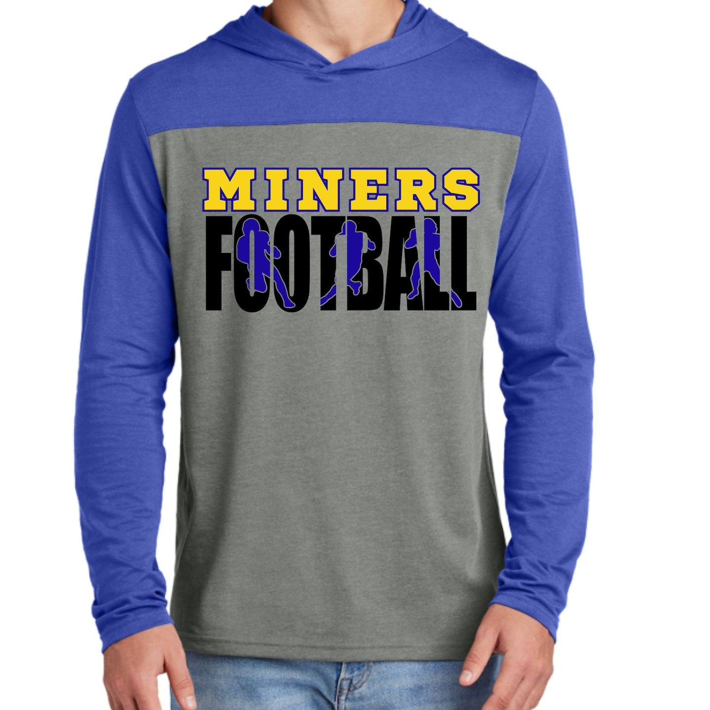 Halftime Long Sleeve Hoodie-Blue/Grey-134