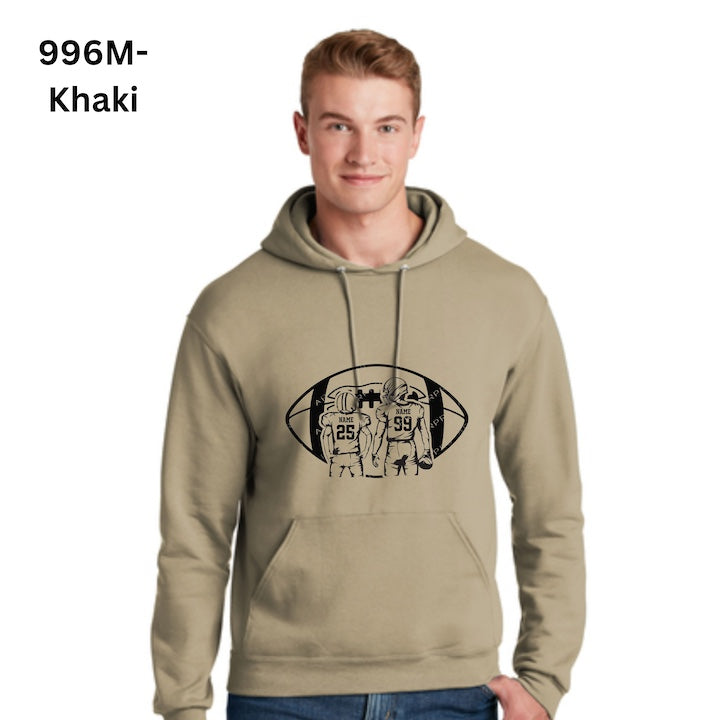 Customizable TWO Football Players Hoodies-206