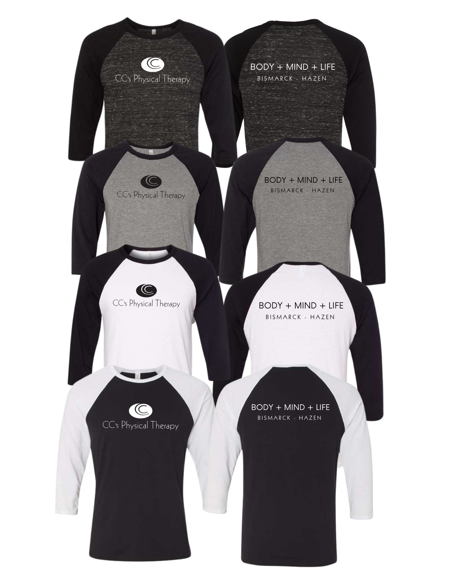 CC's Physical Therapy Three Quarter Baseball Tee