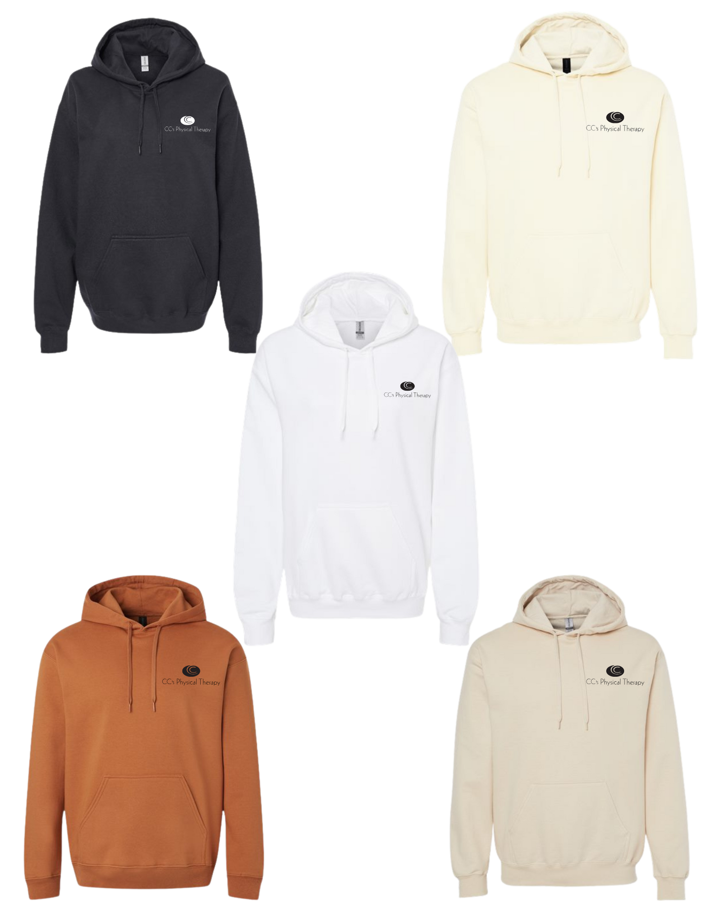 CC's Physical Therapy Midweight Hoodie Pocket Logo