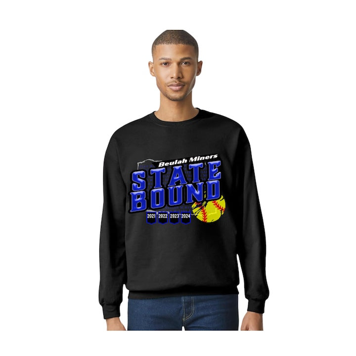 Beulah Miners Softball STATEBOUND Crewneck