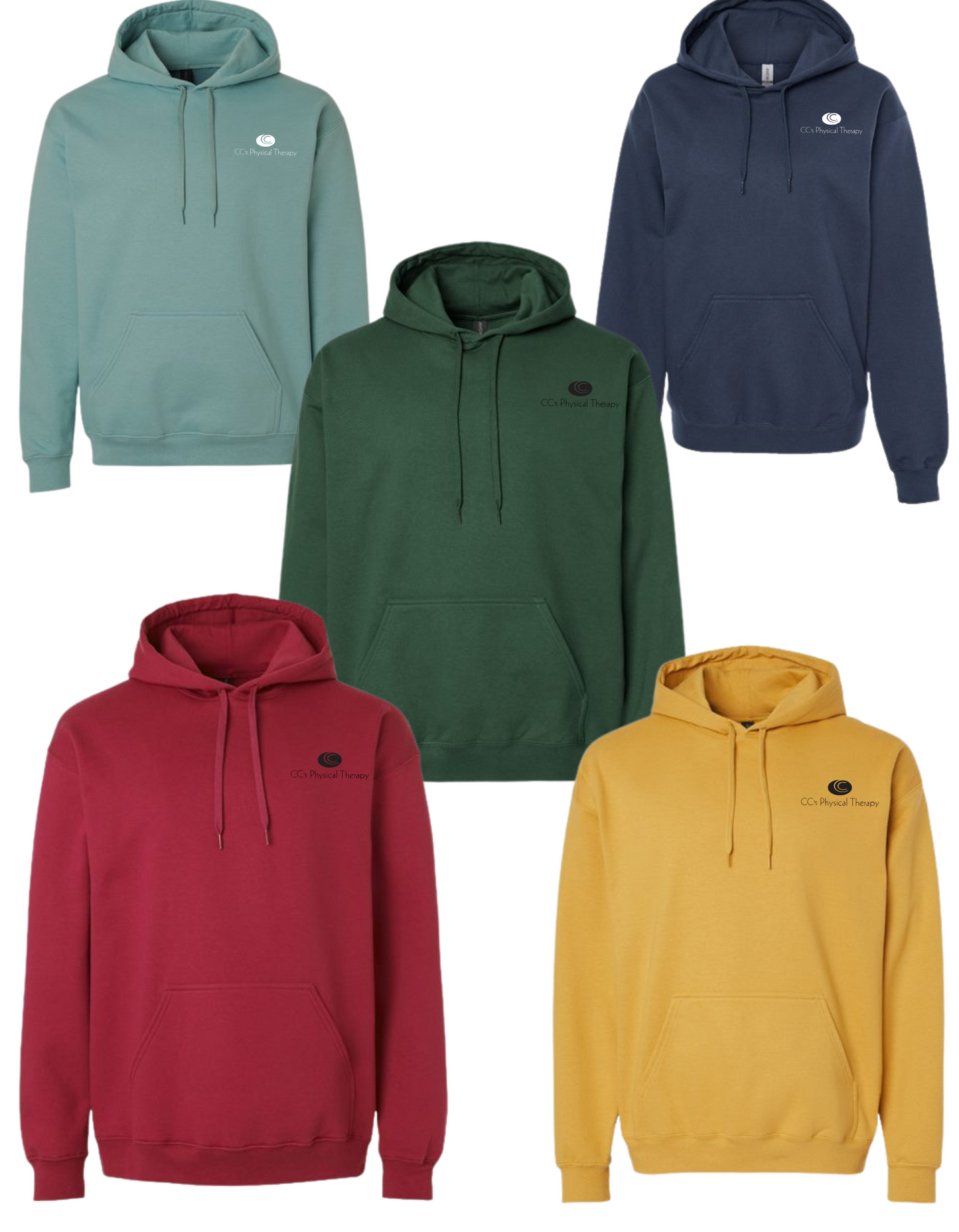 CC's Physical Therapy Midweight Hoodie Pocket Logo
