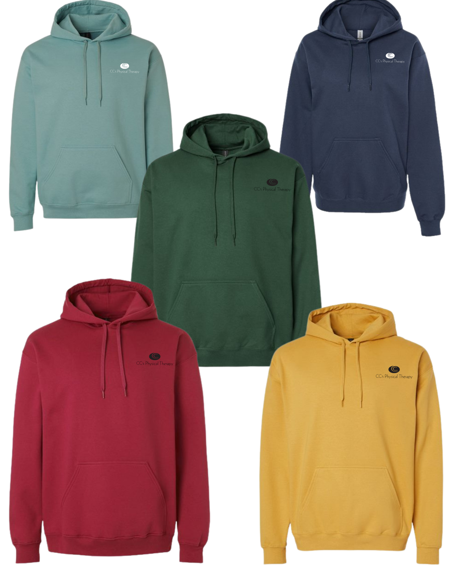 CC's Physical Therapy Midweight Hoodie Pocket Logo