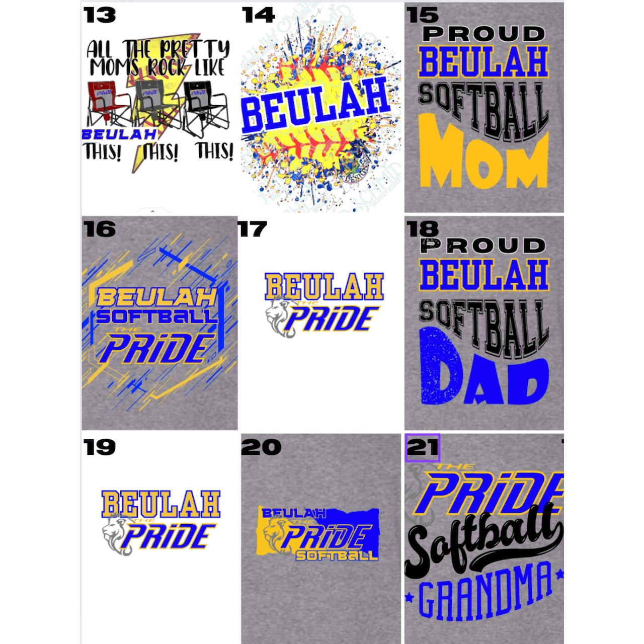 BEULAH Pride Softball Apparel